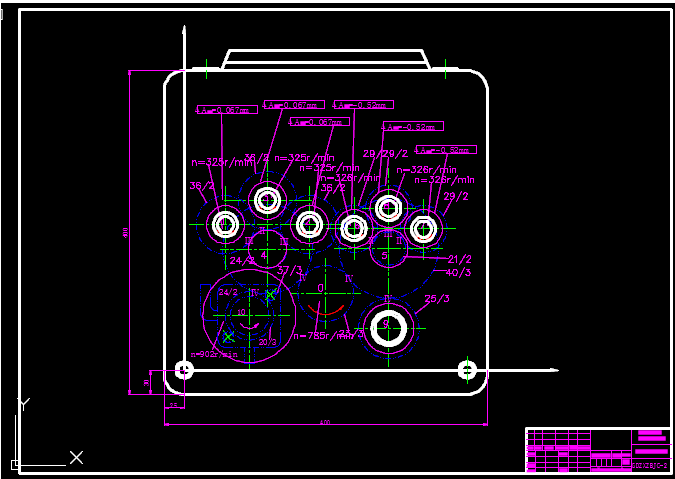 组合机床多轴箱装配图，始依据图等