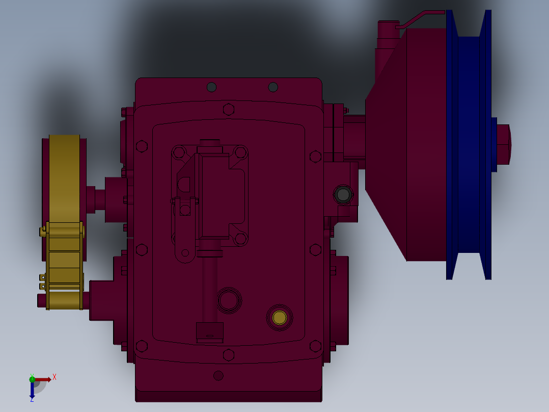带传动扭力调速驱动箱972019俯视图