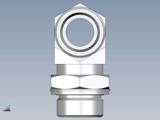 卡套式工业通用硬管接头EO_Adjustable_locknut_branch_tee_TEE25SMOMDCF右视缩略图