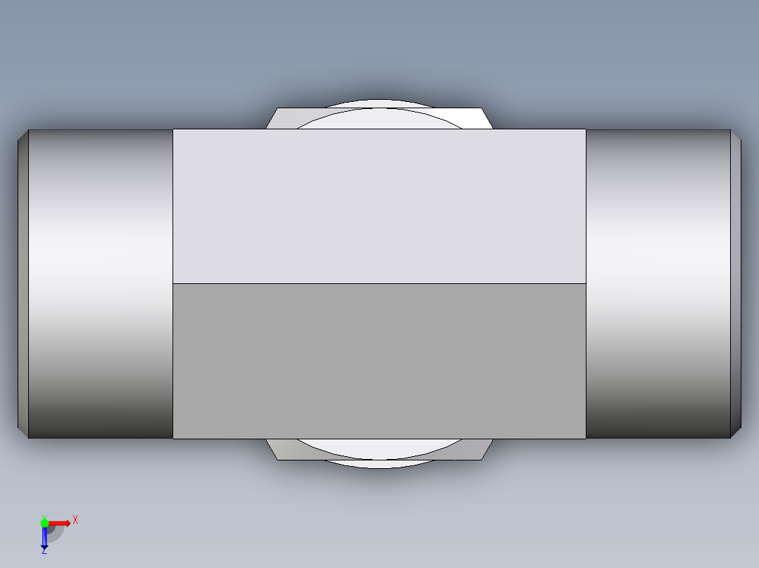卡套式工业通用硬管接头EO_Adjustable_locknut_branch_tee_TEE25SMOMDCF俯视图
