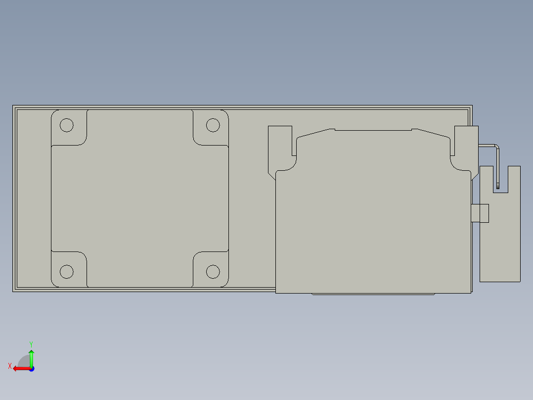 直线模组LHA6-S250-L-200W(16丝杆)设计图纸后视图