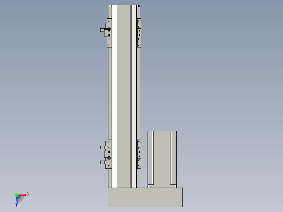 直线模组LHA6-S250-L-200W(16丝杆)设计图纸俯视图