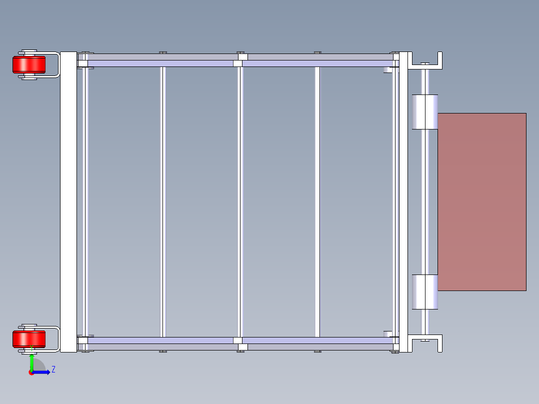 剪式移动提升输送机构左视图