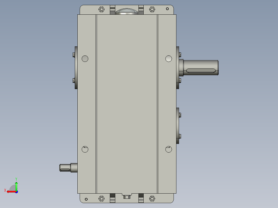 1G132--二级圆柱直齿减速器设计【三维proe】后视图