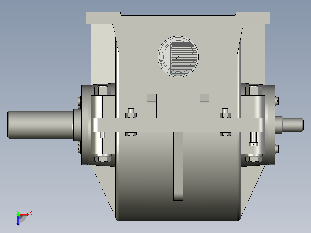 1G132--二级圆柱直齿减速器设计【三维proe】俯视图