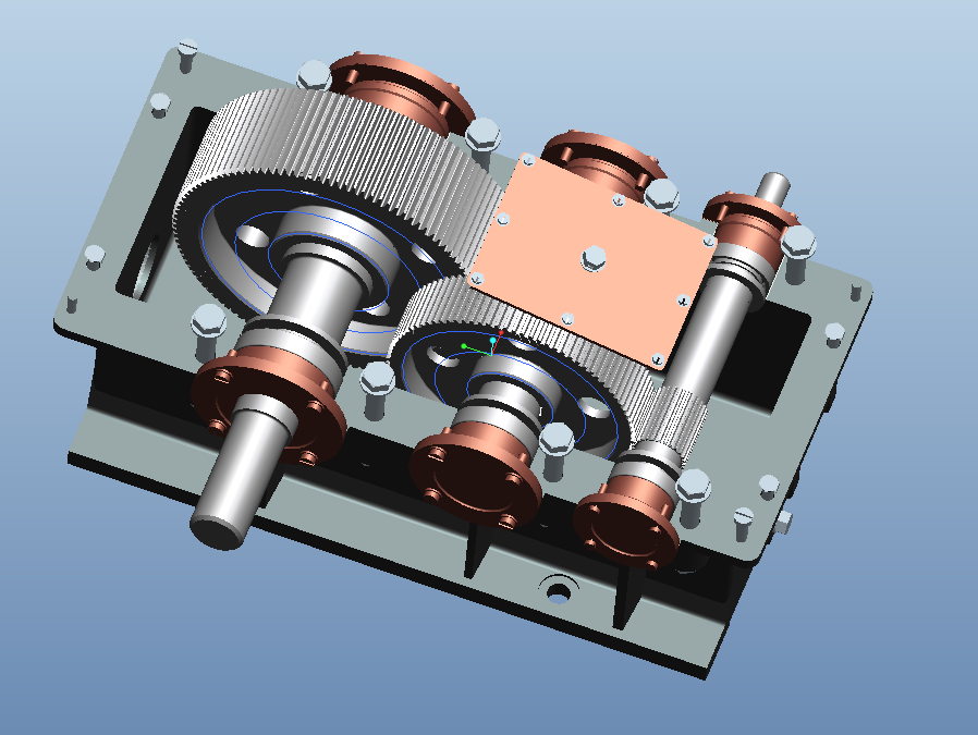1G132--二级圆柱直齿减速器设计【三维proe】