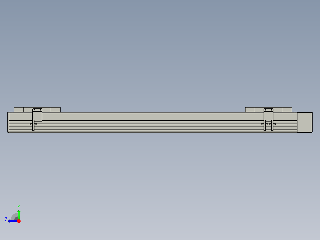 直线模组WG-LHC12-S800-L设计图纸右视图