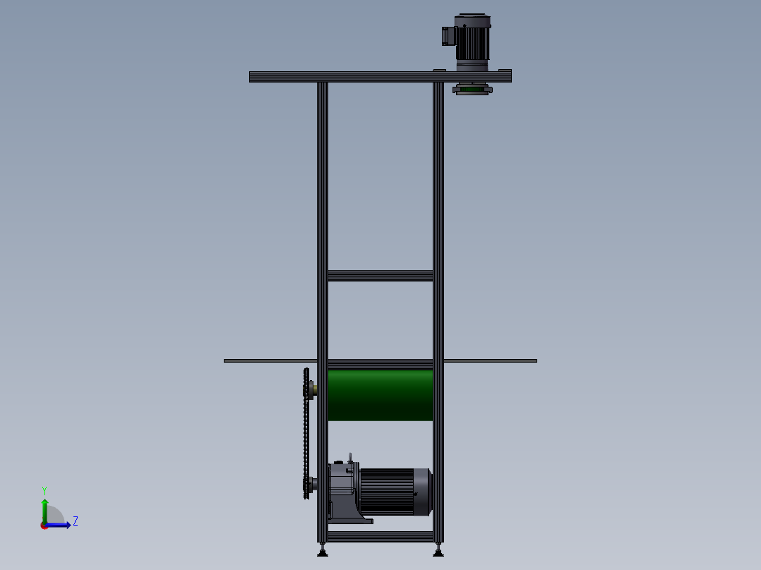 15米铝型材皮带流水线左视图