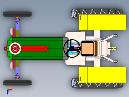 低速牵引拖车拖拉机俯视缩略图