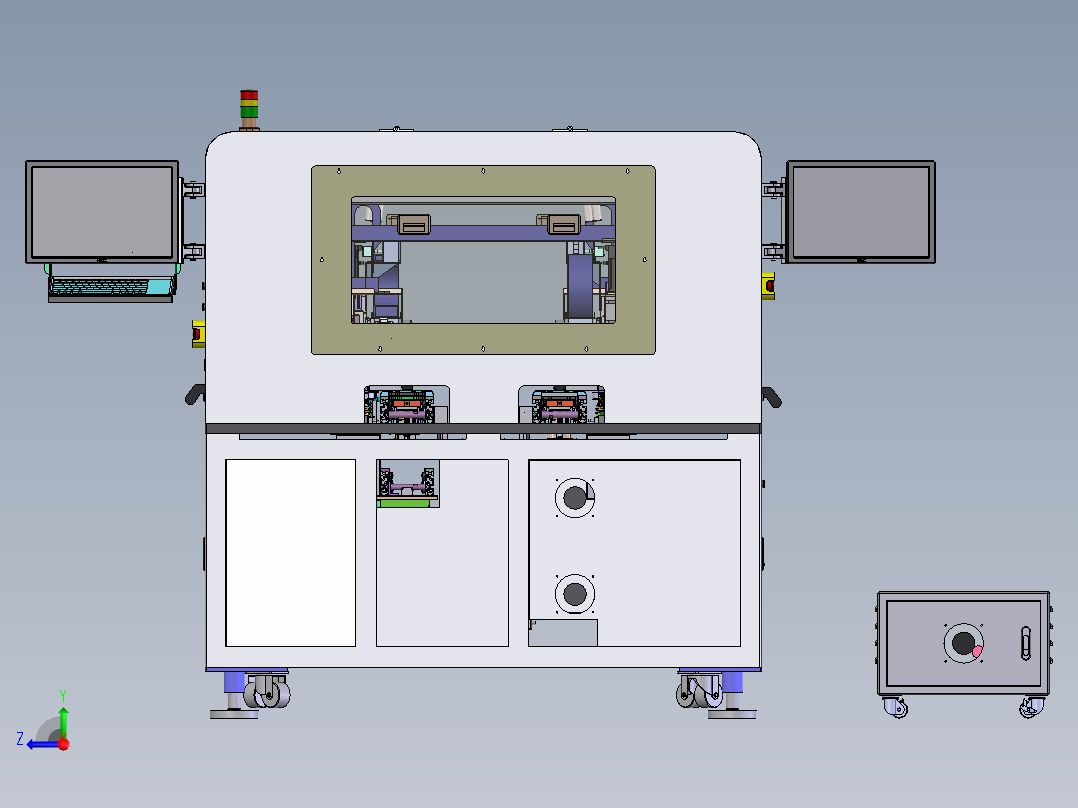 详细非标钣金机架右视图