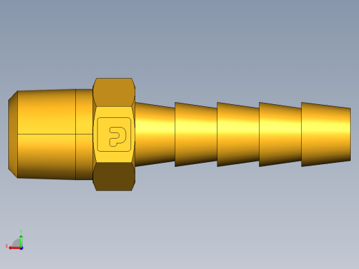 倒齿式工业管接头Hose Barb to Male Pipe 125HBL-4-2后视缩略图