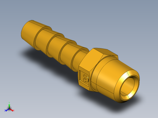 倒齿式工业管接头Hose Barb to Male Pipe 125HBL-4-2正等轴测缩略图