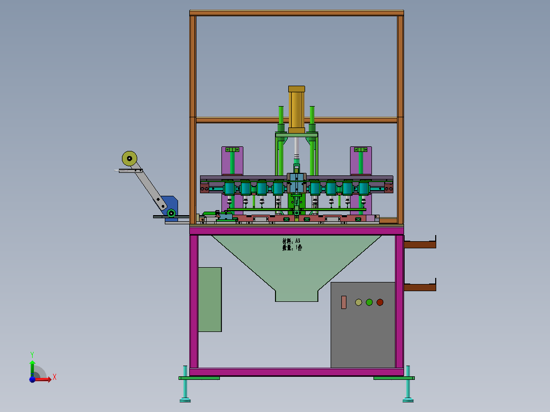 2GL打孔裁断一体机sw18可编辑前视图