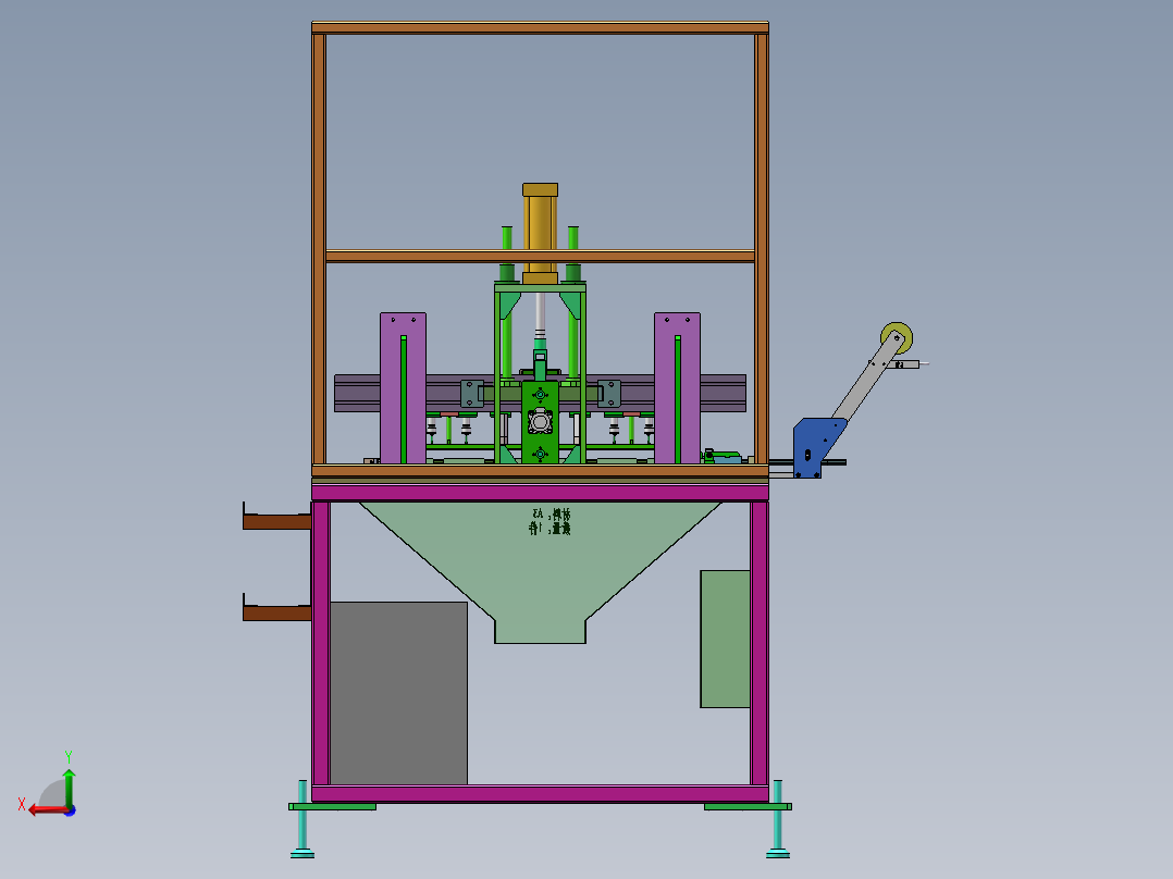 2GL打孔裁断一体机sw18可编辑后视图