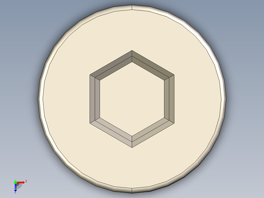 Screw_DIN_912_M2x25_A2.STEP公制内六角螺钉俯视图