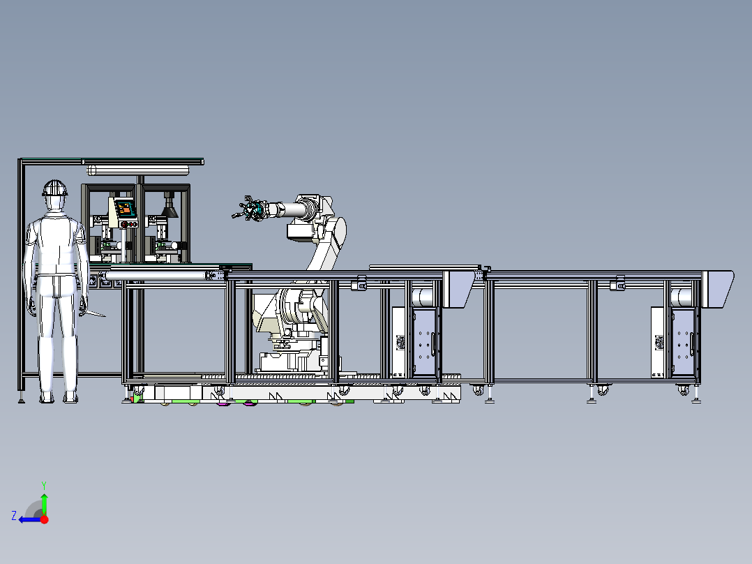 圆环小件的自动化视觉检测机构右视图