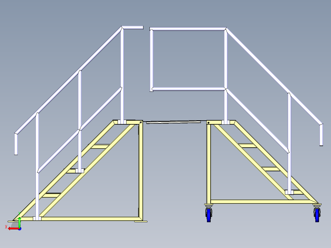 可移动式跨线梯后视图