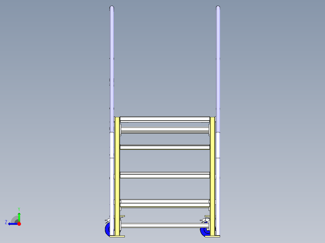 可移动式跨线梯右视图