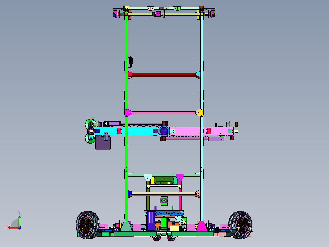 存储仓库运输用无人搬运车后视图
