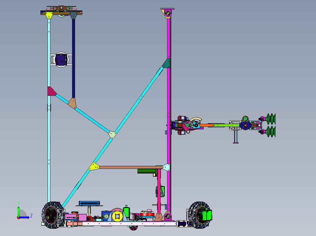 存储仓库运输用无人搬运车左视图