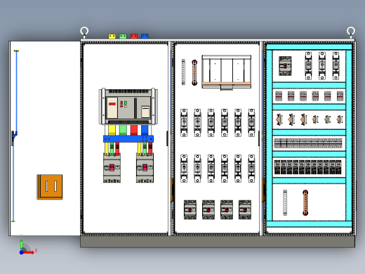 三柜组装万能断路器刀开关直流接触器控制柜 55392前视缩略图