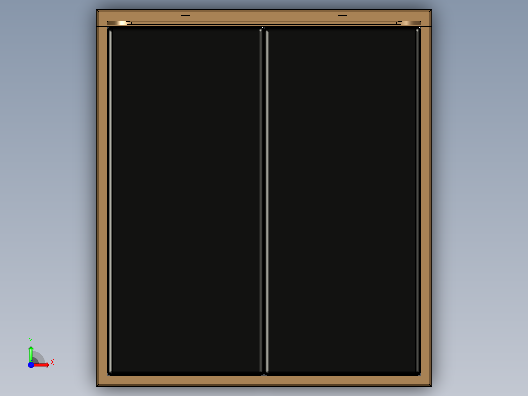 简单实木床前视图