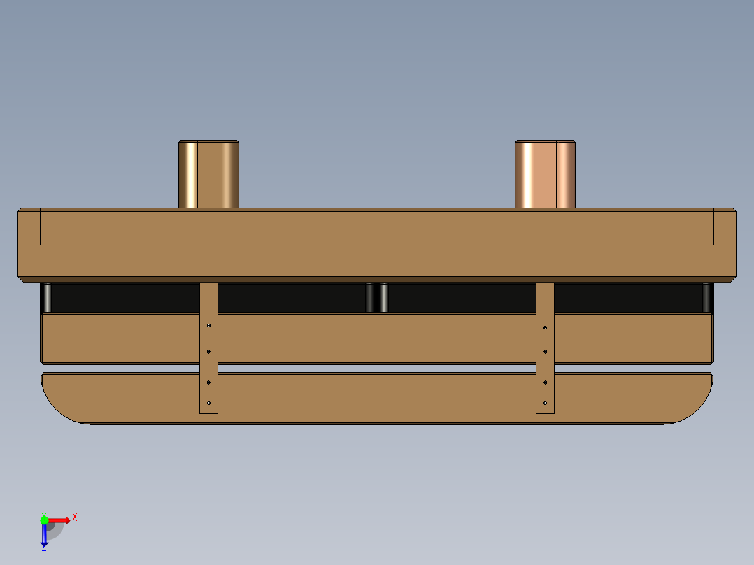 简单实木床俯视图