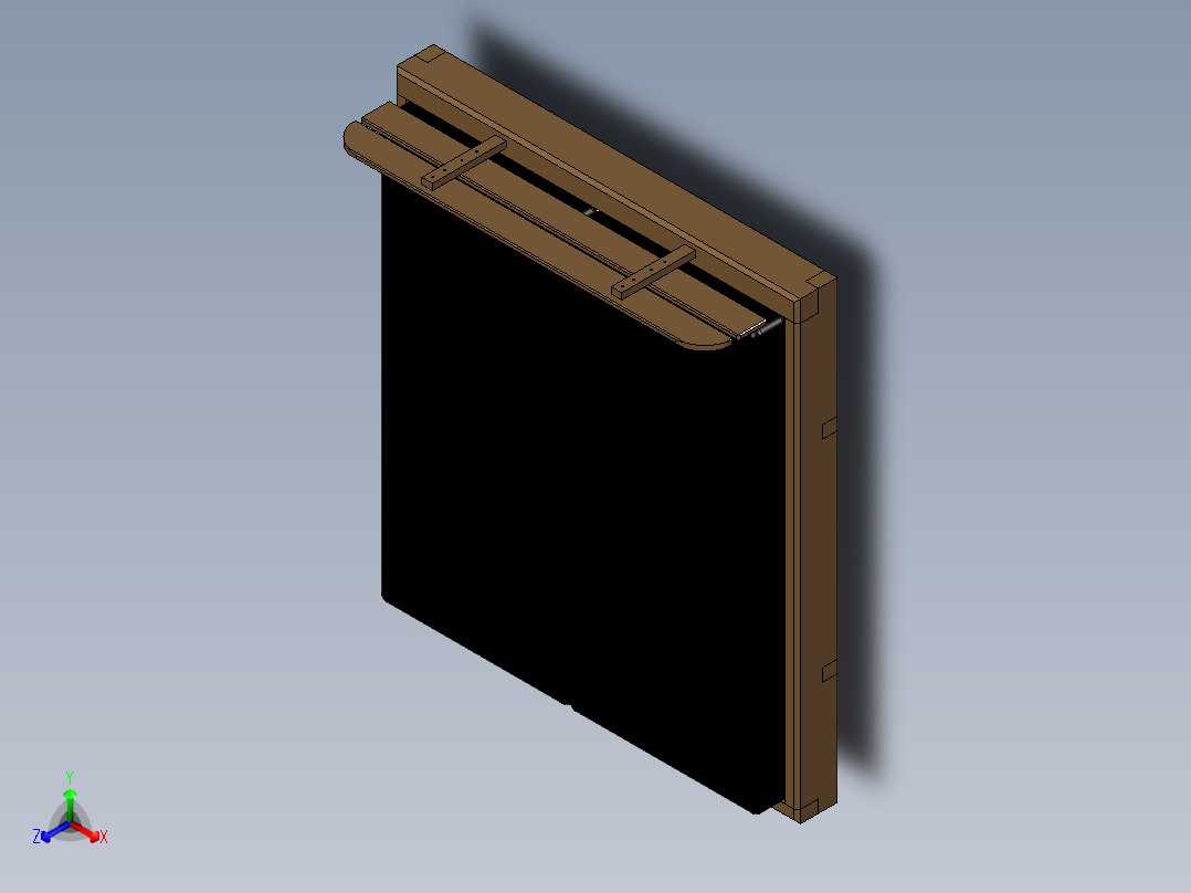 简单实木床正等轴测图