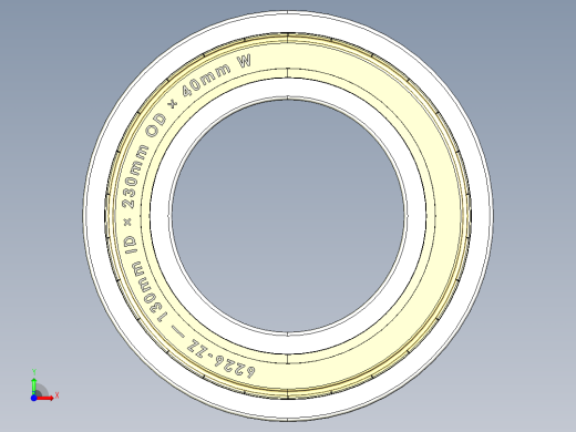 完整的公制6200-ZZ双屏蔽轴承库— SolidWorks和Step模型前视缩略图