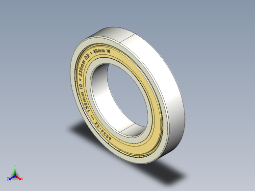完整的公制6200-ZZ双屏蔽轴承库— SolidWorks和Step模型正等轴测缩略图