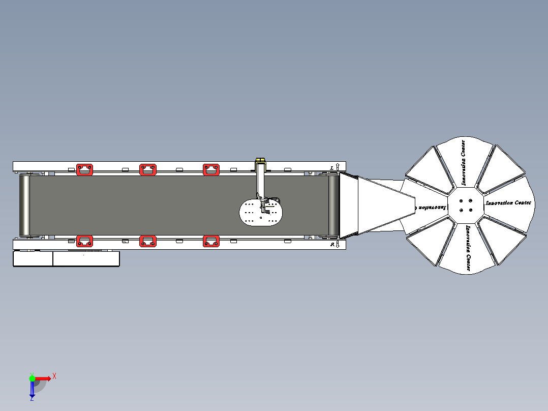 输送机分拣系统俯视图
