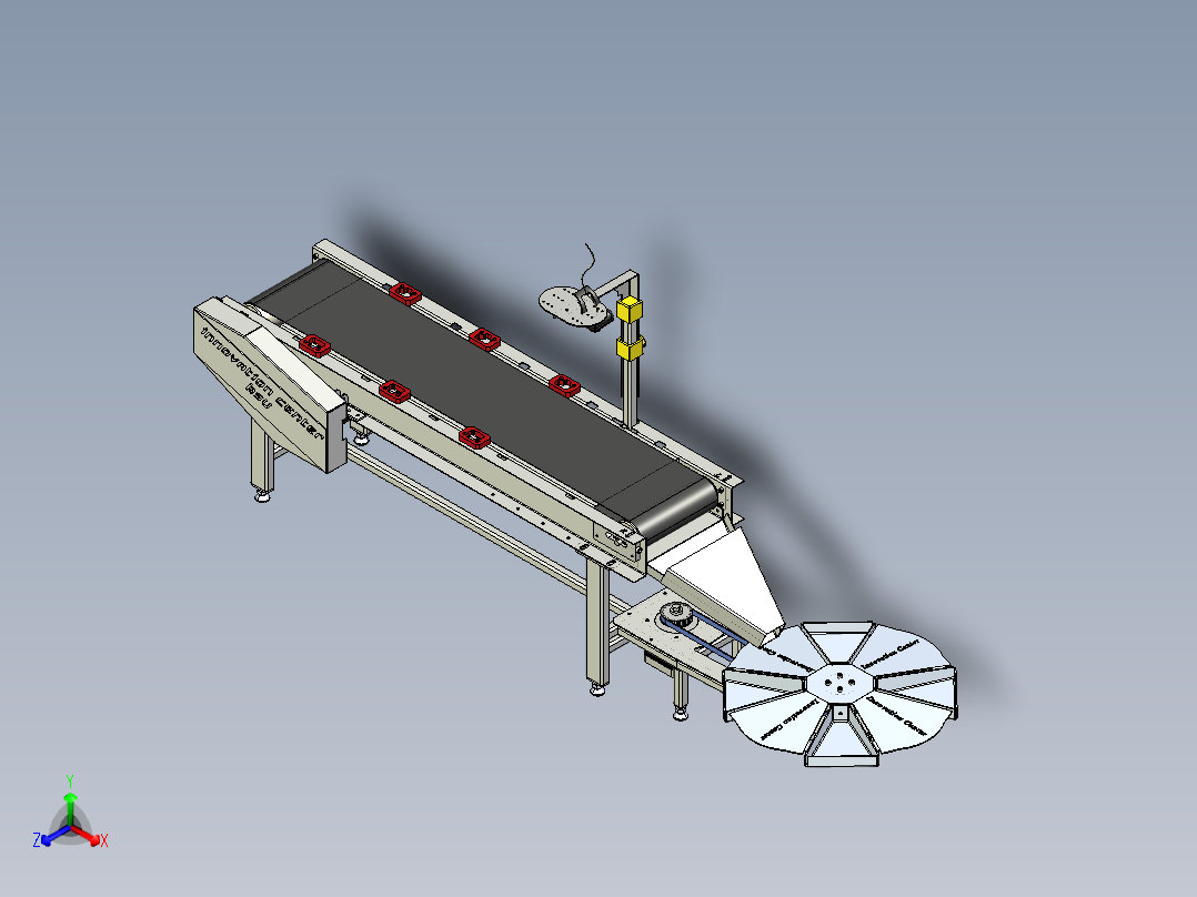 输送机分拣系统正等轴测图