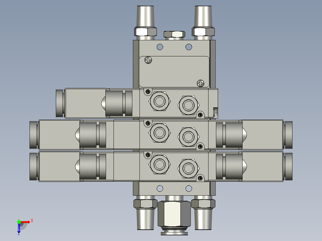 4V200电磁阀组俯视图
