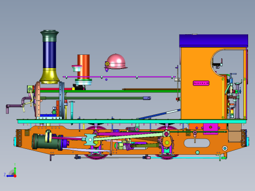 高压水管锅炉动力蒸汽机车右视缩略图