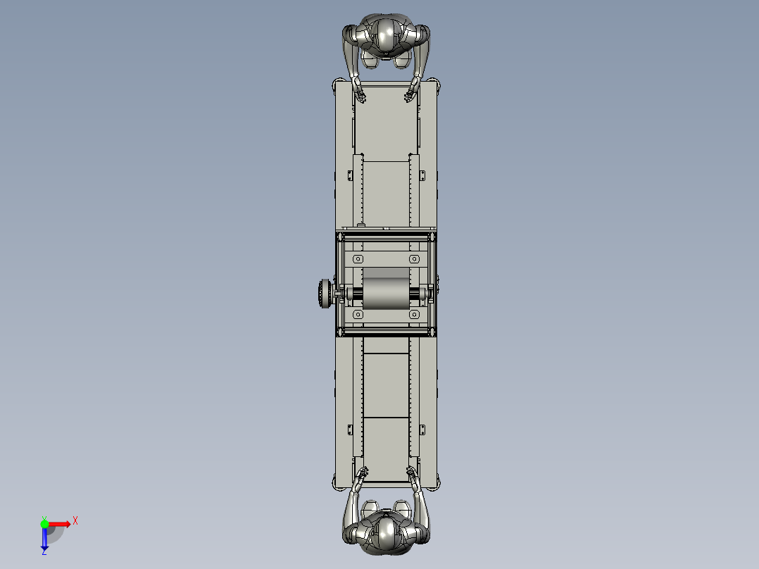 辊子同步玻璃贴膜机俯视图