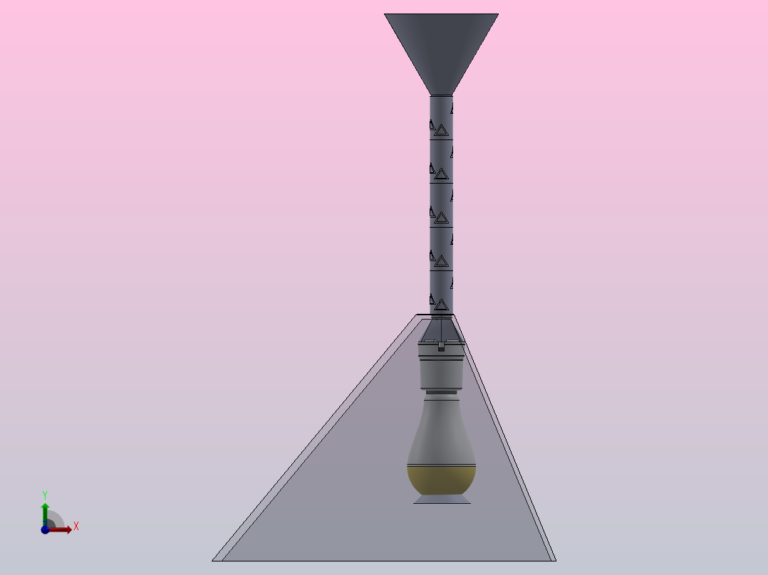 金字塔灯前视图