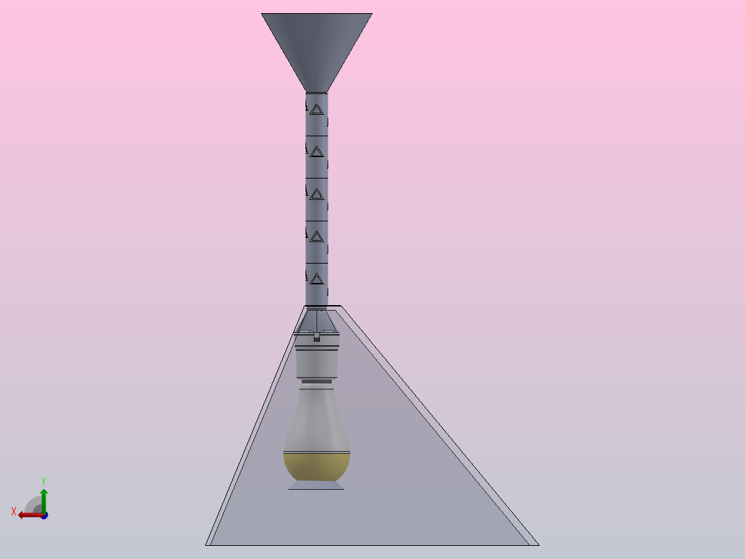 金字塔灯后视图