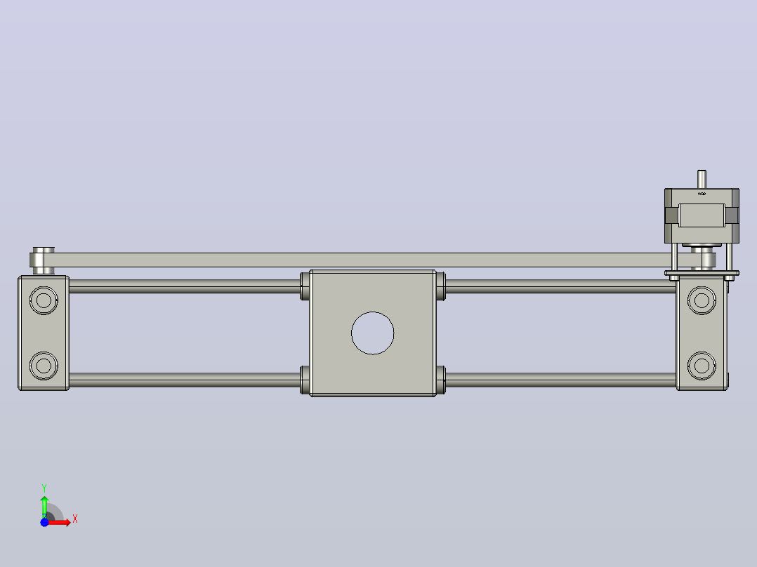 3D打印机的x轴前视图