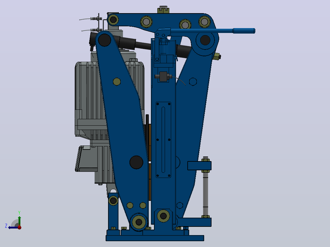 YP41系列电力液压盘式制动器YP41-4500-1250×30-ⅡB-CL.RL.WL.HL右视图