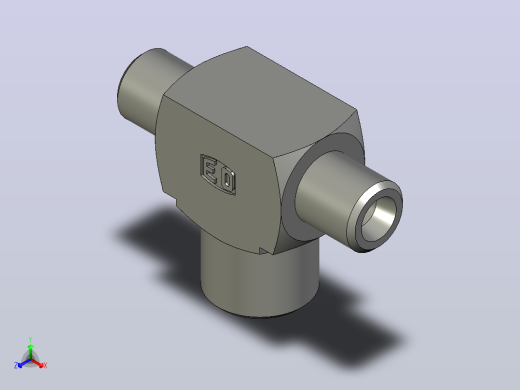 EO管接头三通异径管TR04 08 04LLCFX.igs正等轴测缩略图