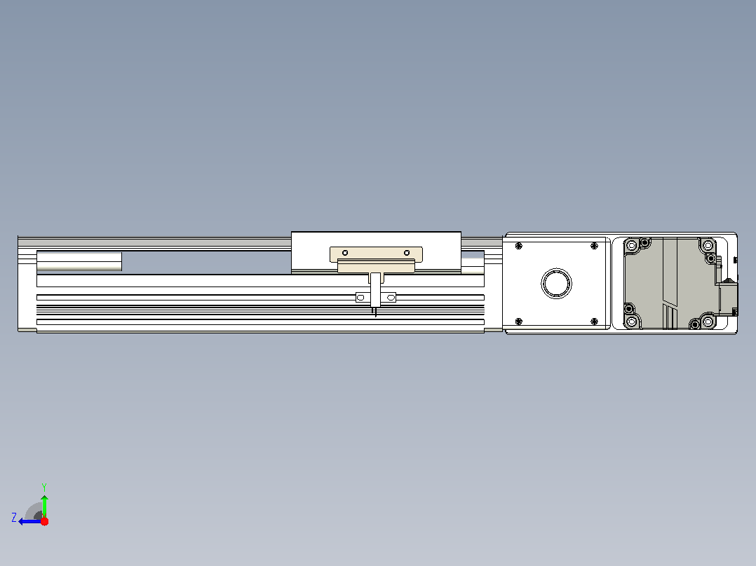 皮带直线轴半封闭可选导轨TPA-HNB-105D-90-L100-MR-C-P20-N3右视图