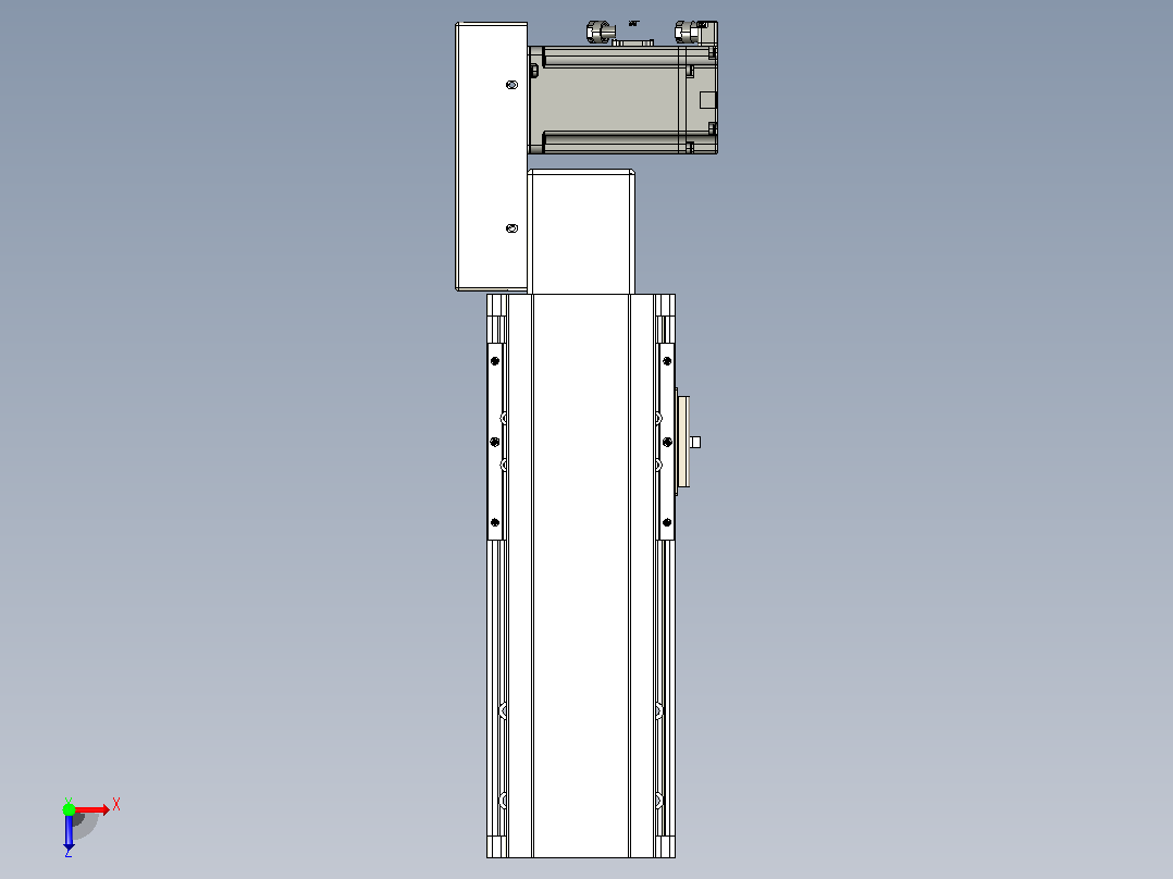 皮带直线轴半封闭可选导轨TPA-HNB-105D-90-L100-MR-C-P20-N3俯视图