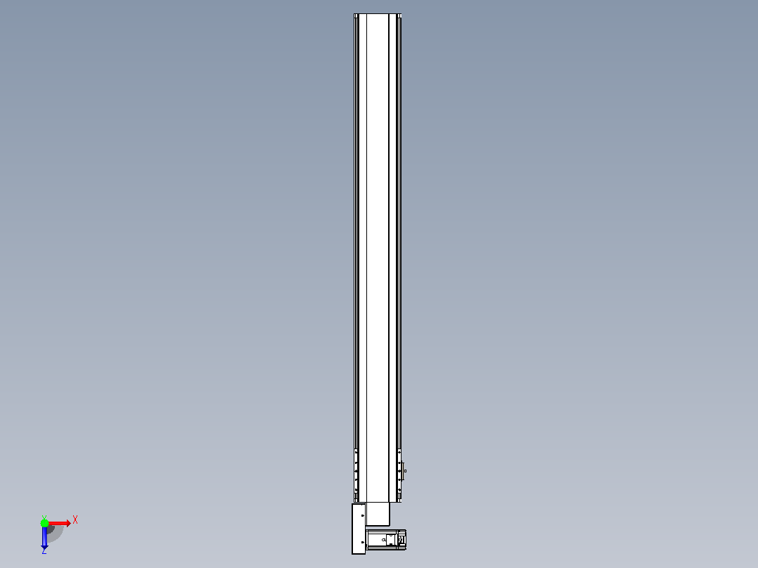 皮带直线轴半封闭可选导轨TPA-HNB-140D-120-L1200-ML-Y-P40-N3俯视图