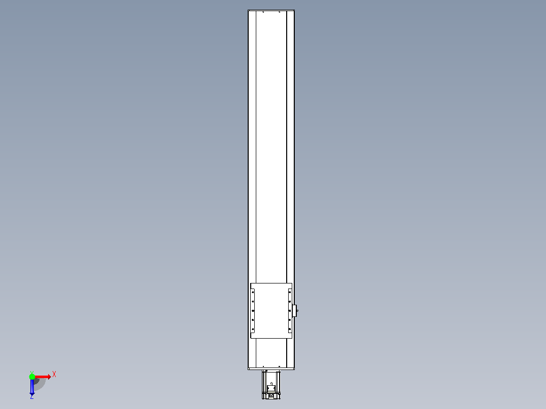 滚珠丝杠直线轴带导轨全封闭TPA-HCR-202D-2510C-L1150-M-Y-P75-N3俯视图