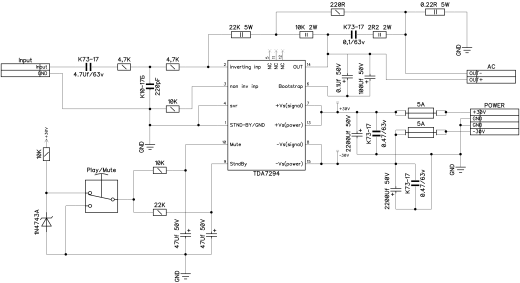 TDA7294上的单通道音频放大器缩略图