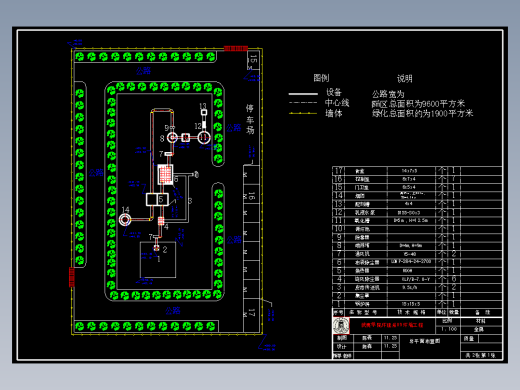 20th燃煤锅炉烟气湿法脱硫除尘平面布置图CAD图纸