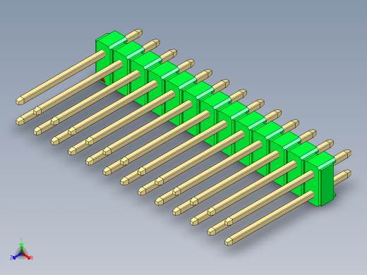 彩色公头100mil（2.54mm）系列-DS1021_green_2x13p_100mil_Type5_rev1.0