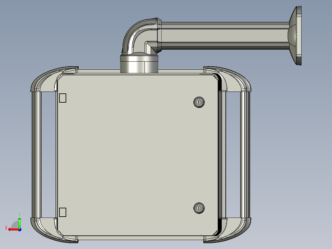 向下固定底座+90度箱体连接器+控制箱后视图