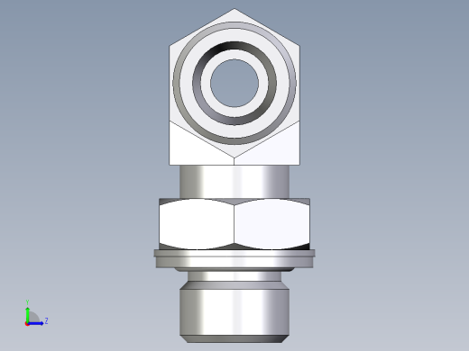 卡套式工业通用硬管接头EO_Adjustable_locknut_branch_tee_TEE10SMOMDCF左视缩略图