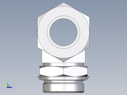 卡套式工业通用硬管接头EO_Adjustable_locknut_branch_tee_TEE38SRCF左视缩略图